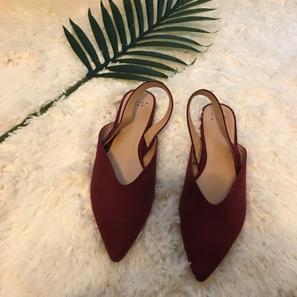 🚌 A New Day | Maroon Sling Back Mule Flats 10 - Picture 2 of 6
